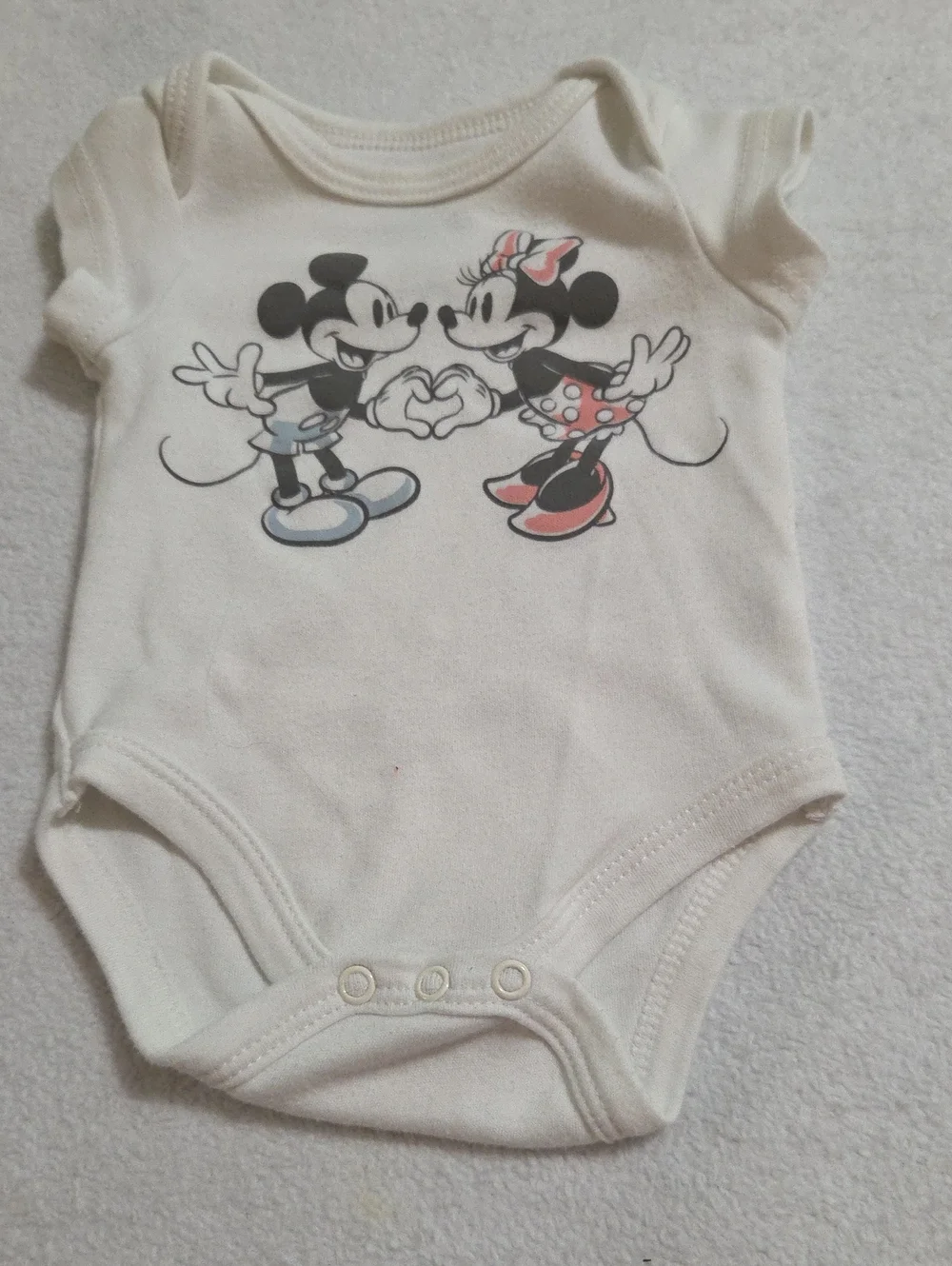 DISNEY BABY MICKEY AND MINNIE MOUSE ONESIE
